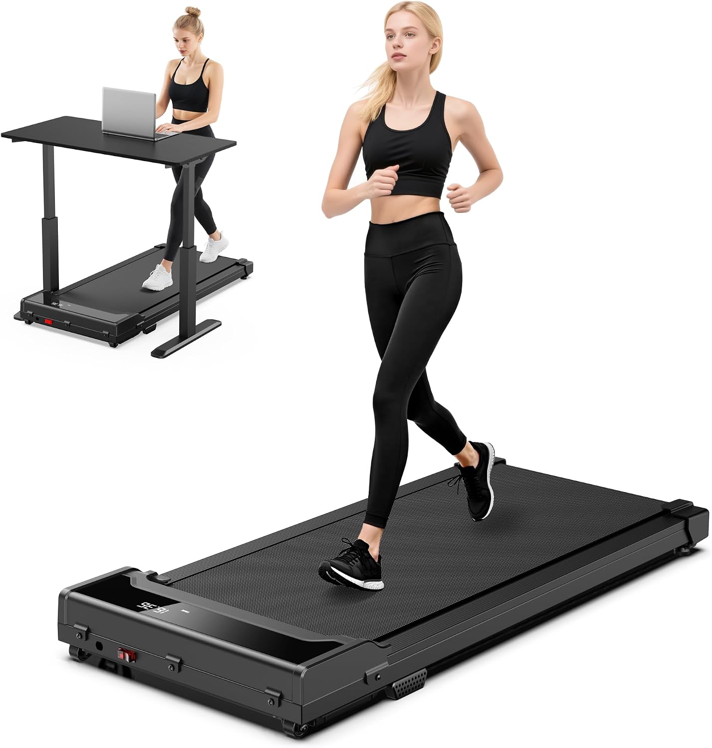 Walking Pad Treadmill for Home, Under Desk Walking and Running with Remote Control Portable Electric Machine Adjustable Slim Compact with 0.6-4.0MPH Modes Max up 265 Lbs for Home Office