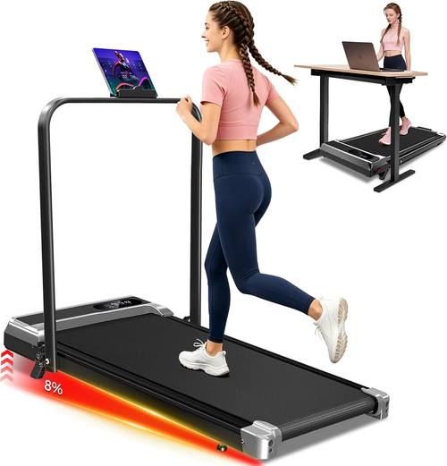 Walking Pad with Handle Bar, 3.0HP Low Noise Foldable Walking Pad Treadmill