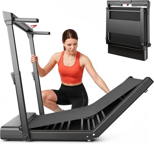 JAGJOG Walking Pad Treadmill with Height-Adjustable Handlebar, Foldable